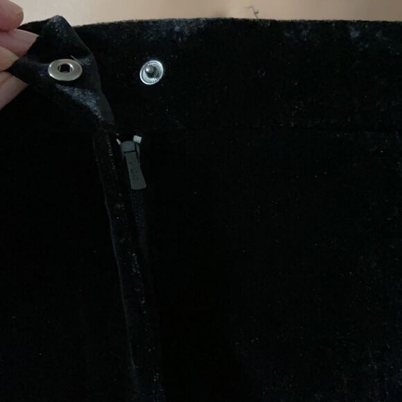 Magaschoni Black Velvet/Silk Hem Band Pants Size 6 - Picture 11 of 13